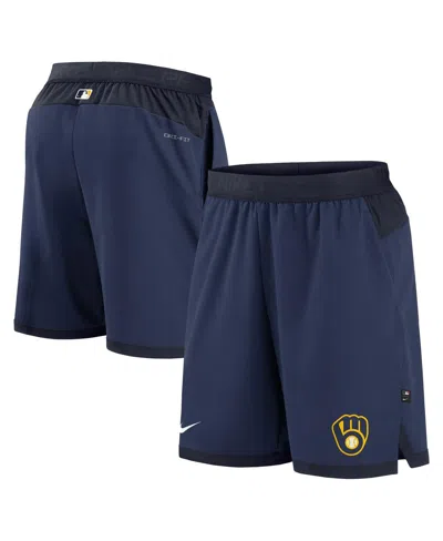Nike Men's  Navy Milwaukee Brewers Authentic Collection Flex Vent Performance Shorts