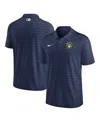 Nike Men's  Navy Milwaukee Brewers Authentic Collection Victory Striped Performance Polo Shirt In Navy