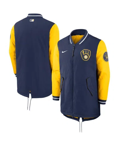Nike Men's  Navy Milwaukee Brewers Dugout Performance Full-zip Jacket