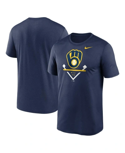 Nike Men's  Navy Milwaukee Brewers Icon Legend T-shirt