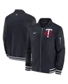 NIKE MEN'S NIKE NAVY MINNESOTA TWINS AUTHENTIC COLLECTION FULL-ZIP BOMBER JACKET