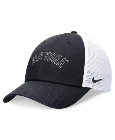 Nike Men's  Navy New York Yankees Evergreen Wordmark Trucker Adjustable Hat