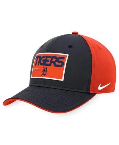 Nike Men's  Navy, Orange Detroit Tigers Classic99 Colorblock Performance Snapback Hat In Navy,orange