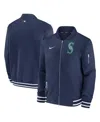 NIKE MEN'S NIKE NAVY SEATTLE MARINERS AUTHENTIC COLLECTION FULL-ZIP BOMBER JACKET