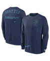 Nike Men's  Navy Seattle Mariners Statement Ball Game Fleece Pullover Sweatshirt In Navy