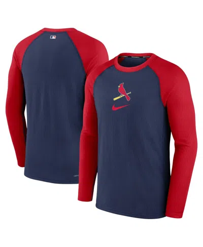 Nike Men's  Navy St. Louis Cardinals Authentic Collection Game Raglan Performance Long Sleeve T-shirt