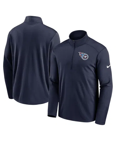 Nike Men's  Navy Tennessee Titans Logo Pacer Performance Half-zip Jacket