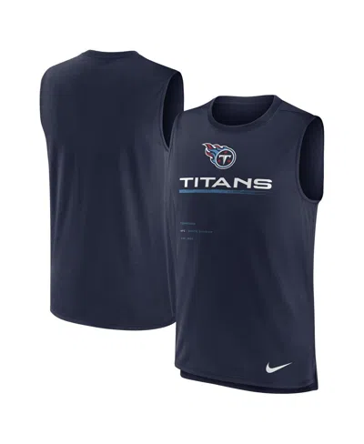 Nike Men's  Navy Tennessee Titans Muscle Trainer Tank Top