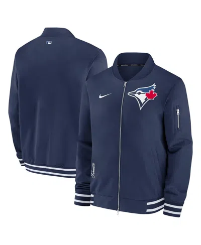 Nike Men's  Navy Toronto Blue Jays Authentic Collection Full-zip Bomber Jacket