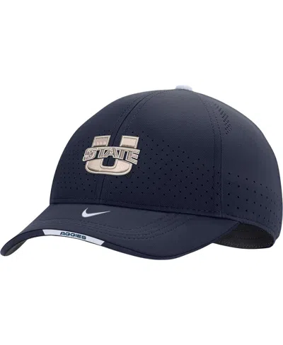 NIKE MEN'S NIKE NAVY UTAH STATE AGGIES 2022 SIDELINE CLASSIC99 SWOOSH PERFORMANCE FLEX HAT