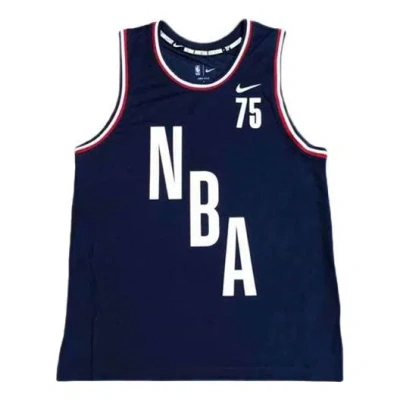 Nike Men's  Nba 75 Anniversary Basketball Training Sports Vest Jersey Blue