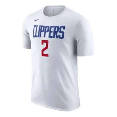 Nike Men's  Nba Basketball Sports Printing Short Sleeve Los Angeles Clippers Leonard No. 2 White T-sh