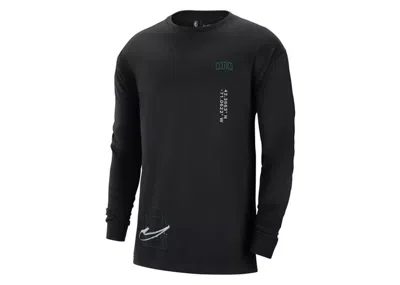 Pre-owned Nike Men's  Nba Boston Celtics Cts Max 90 Long Sleeve T-shirt In Black
