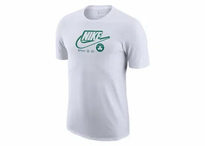 Pre-owned Nike Men's  Nba Boston Celtics Logo Drifit T-shirt In White