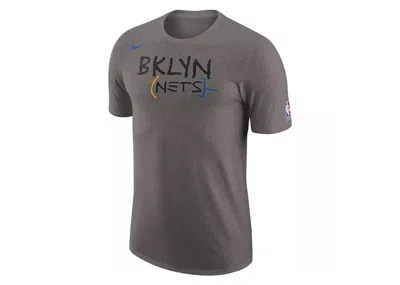 Pre-owned Nike Men's  Nba Brooklyn Nets City Edition Logo T-shirt In Grey