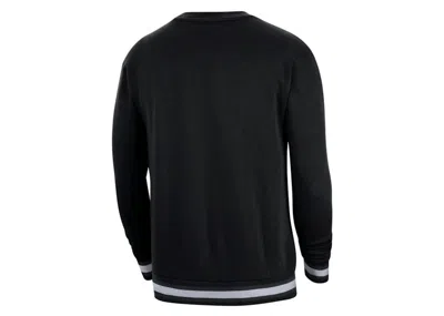 Pre-owned Nike Men's  Nba Brooklyn Nets Courtside Fleece Loose Fit Sweatshirt In Black