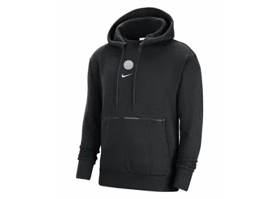 Pre-owned Nike Men's  Nba Brooklyn Nets Courtside Fleece Pullover Loose Fit Hoodie In Black