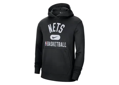 Pre-owned Nike Men's  Nba Brooklyn Nets Drifit Hoodie In Black