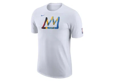 Pre-owned Nike Men's  Nba Brooklyn Nets Essential City Edition T-shirt In White