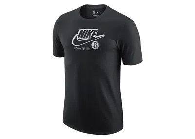 Pre-owned Nike Men's  Nba Brooklyn Nets Essentials Logo Drifit T-shirt In Black