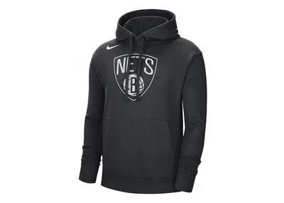 Pre-owned Nike Men's  Nba Brooklyn Nets Fleece Pullover Hoodie In Black