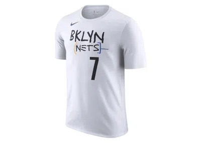 Pre-owned Nike Men's  Nba Brooklyn Nets Kevin Durant City Edition T-shirt In White