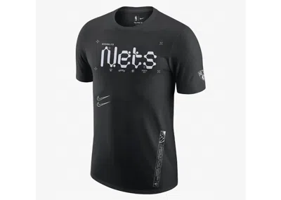 Pre-owned Nike Men's  Nba Brooklyn Nets Max 90 Loose Fit T-shirt In Black