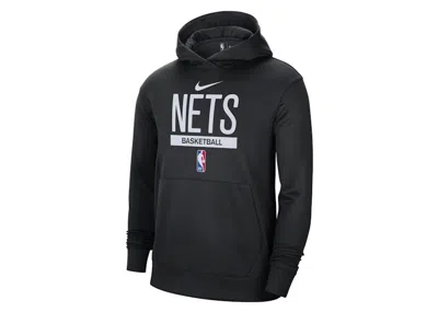 Pre-owned Nike Men's  Nba Brooklyn Nets Spotlight Pullover Drifit Loose Fit Hoodie In Black
