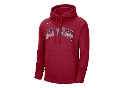 Pre-owned Nike Men's  Nba Chicago Bulls City Edition Fleece Hoodie In Red