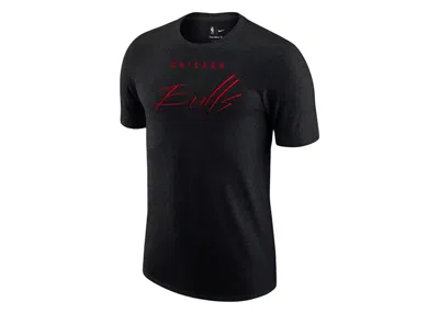 Pre-owned Nike Men's  Nba Chicago Bulls Courtside Max 90 Loose Fit T-shirt In Dark Grey/red In Multi