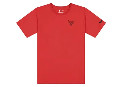 Pre-owned Nike Men's  Nba Chicago Bulls Essential Core Logo T-shirt In Red