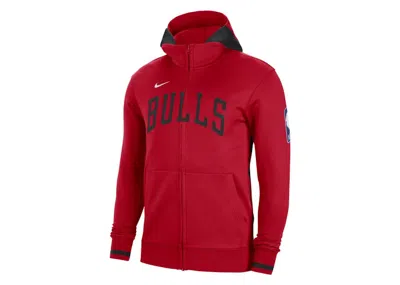 Pre-owned Nike Men's  Nba Chicago Bulls Showtime Drifit Fullzip Hoodie In Red