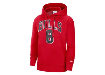 Pre-owned Nike Men's  Nba Chicago Bulls Zach Lavine Essential Fleece Pullover Loose Fit Hoodie In Red