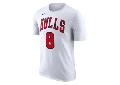 Pre-owned Nike Men's  Nba Chicago Bulls Zach Lavine T-shirt In White