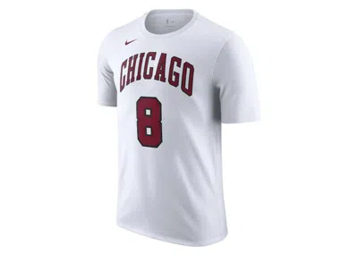 Pre-owned Nike Men's  Nba Chicago Bulls Zach Lavine T-shirt In White/dark Red In Multi