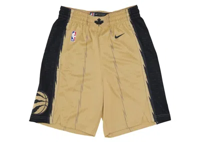 Pre-owned Nike Men's  Nba City Edition Toronto Raptors 2023/24 Drifit Swingman Shorts In Club Gold/black In Multi