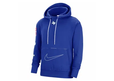 Pre-owned Nike Men's  Nba Dallas Mavericks Courtside City Edition Fleece Loose Fit Hoodie In Blue