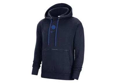 Pre-owned Nike Men's  Nba Dallas Mavericks Courtside Pullover Fleece Hoodie In Navy Blue