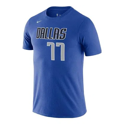 Nike Men's  Nba Dallas Mavericks Doncic Alphabet Numeric Basketball Sports Short Sleeve Blue T-shirt