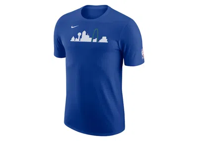 Pre-owned Nike Men's  Nba Dallas Mavericks Essential City Edition T-shirt In Blue/white