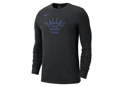 Pre-owned Nike Men's  Nba Dallas Mavericks Long Sleeve T-shirt In Black