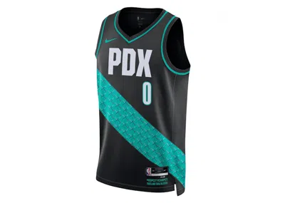 Pre-owned Nike Men's  Nba Damian Lillard Portland Trailblazers City Edition Swingman Jersey In Black