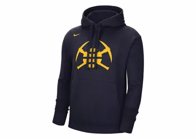 Pre-owned Nike Men's  Nba Denver Nuggets Essential Fleece Pullover Hoodie In Navy Blue