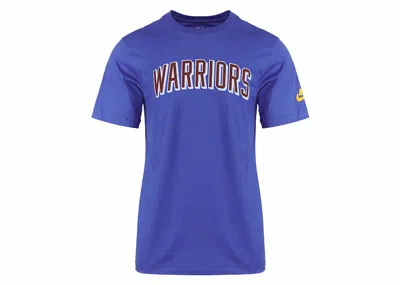 Pre-owned Nike Men's  Nba Golden State Warriors Logo T-shirt In Blue