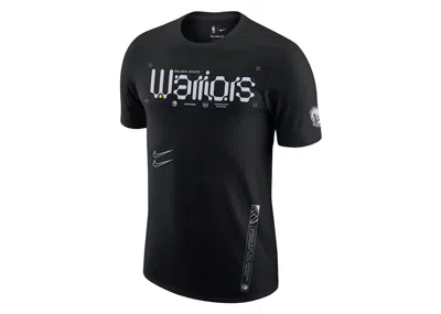 Pre-owned Nike Men's  Nba Golden State Warriors Max 90 Loose Fit T-shirt In Black
