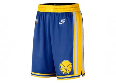 Pre-owned Nike Men's  Nba Golden State Warriors Swingman Drifit Shorts In Rush Blue/cyber Yellow/white In Multi