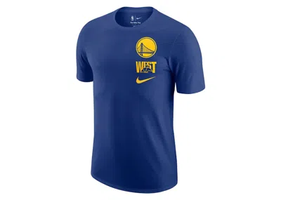 Pre-owned Nike Men's  Nba Golden State Warriors T-shirt In Blue/yellow
