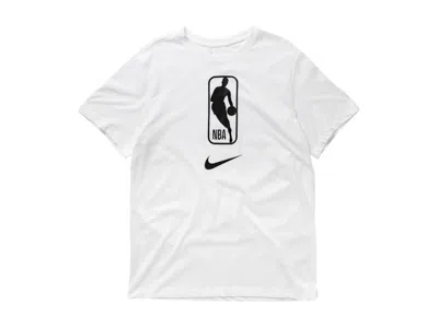 Pre-owned Nike Men's  Nba Logo Tee Drifit T-shirt In White/black In Multi