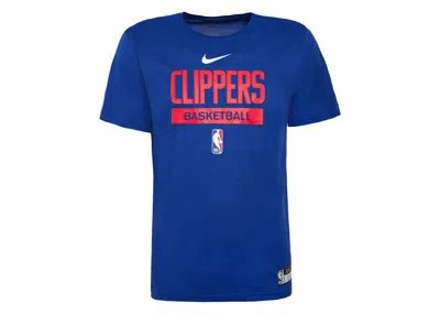 Pre-owned Nike Men's  Nba Los Angeles Clippers Practice Drifit T-shirt In Blue