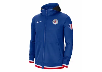 Pre-owned Nike Men's  Nba Los Angeles Clippers Showtime Drifit Fullzip Hoodie In Blue
